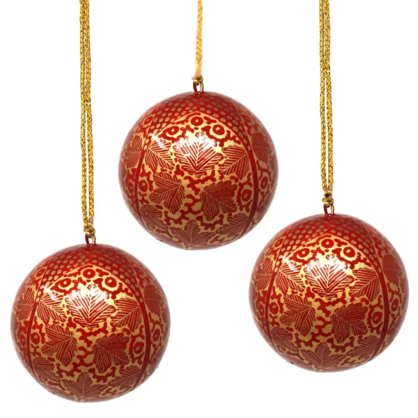 gold and red chinar leaf ornaments3