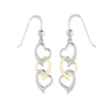 Triple Heart Gold and Silver Earrings