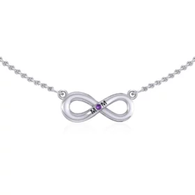 Infinity Love For Mom Silver Necklace