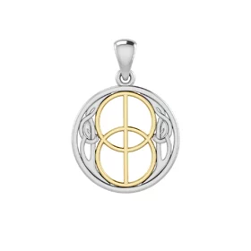 Chalice Well Sterling Silver with Gold Accent Pendant