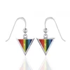 Rainbow Triangle Silver Earrings