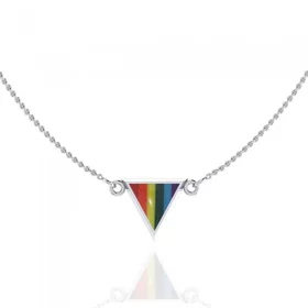 Rainbow Triangle Silver Necklace