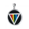 Rainbow Triangle Circular Pendant