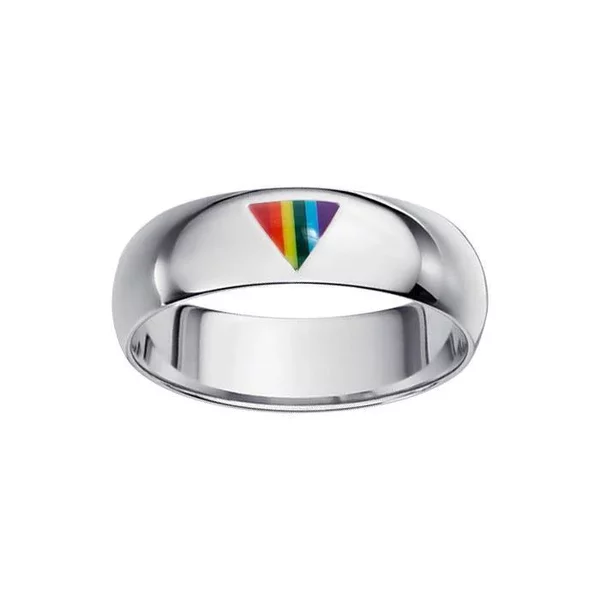 Rainbow Triangle Band Ring