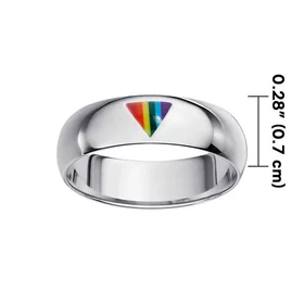 Rainbow Triangle Band Ring