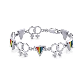 LGBTQ Women Rainbow Link Bracelet