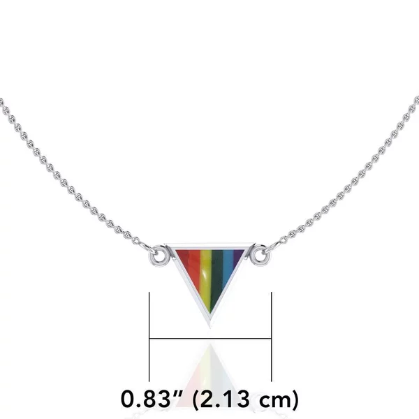 Rainbow Triangle Silver Necklace