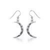 Peter Stone Sterling Crescent Moon Rune Earrings