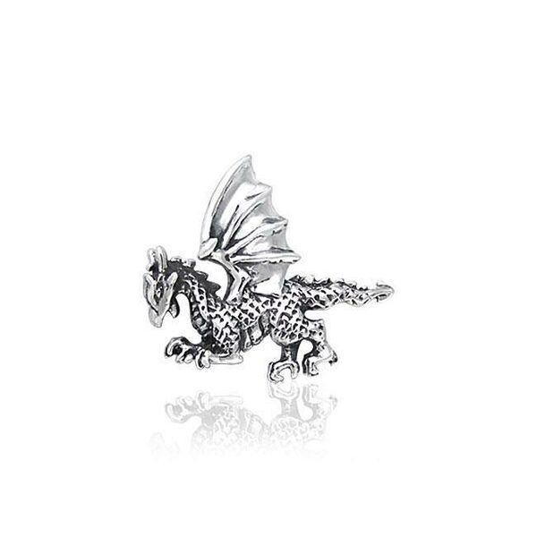 Clawing Dragon Silver Tie Tac