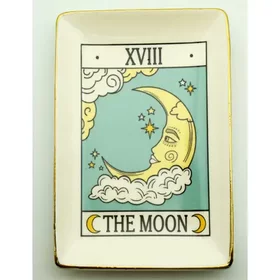 The moon tarot card ceramic tray