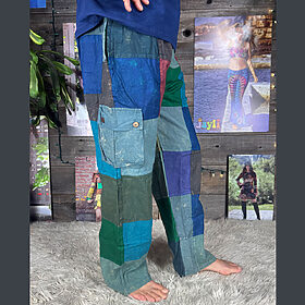 Cotton Stonewashed Up-Jayli Cycled Patchwork 5 Pocket Cargo Pants